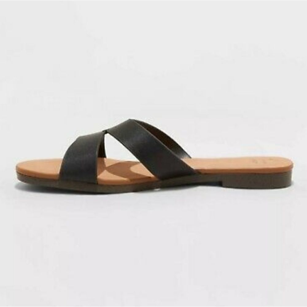 New Day Women's Catie Slide Sandals in Black. - Picture 2 of 4